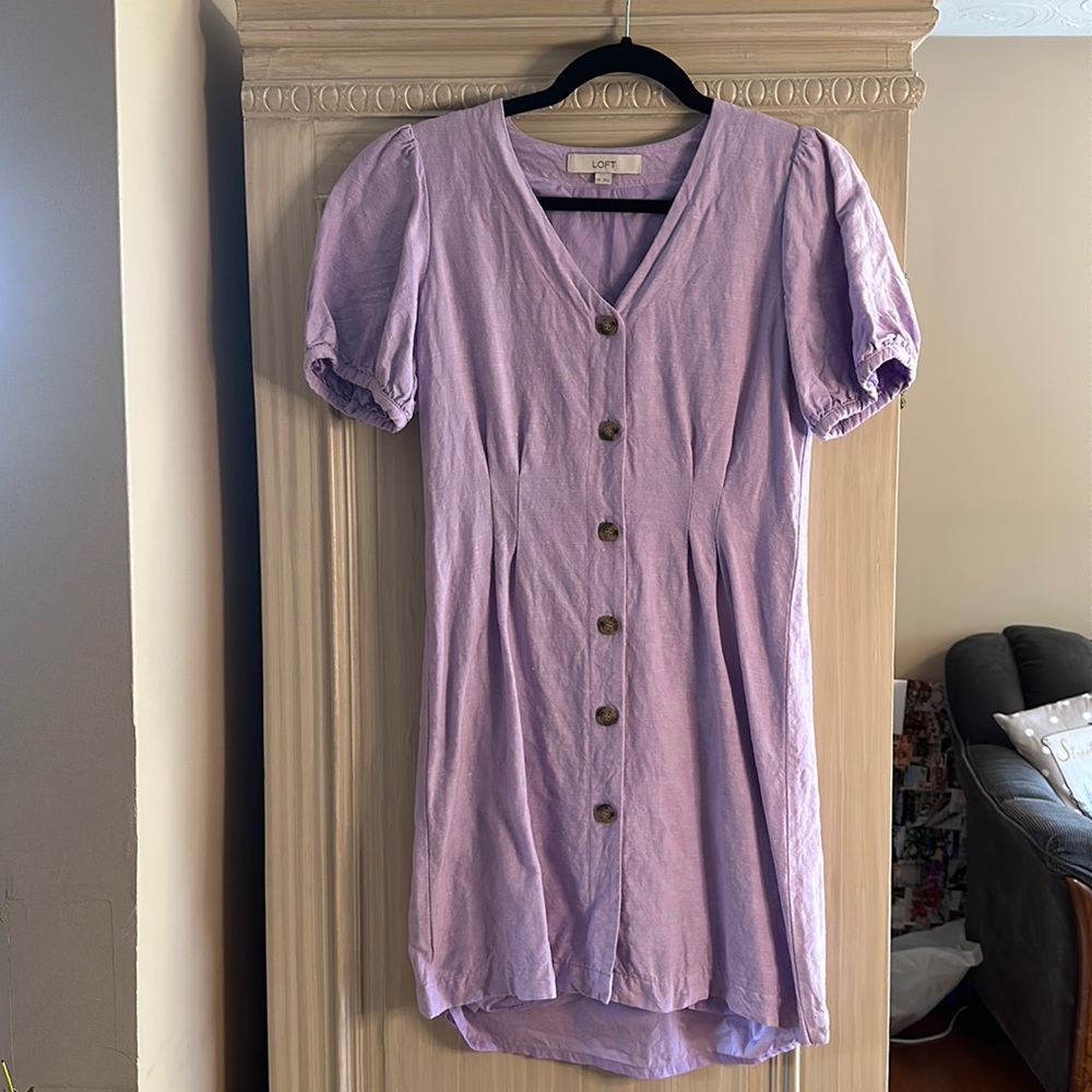 Lilac Linen Loft Dress